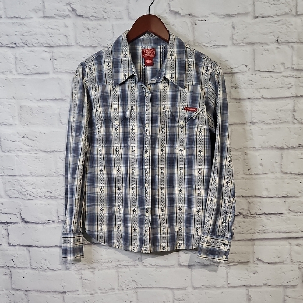 Lucky Brand Blue Plaid Button Down Shirt